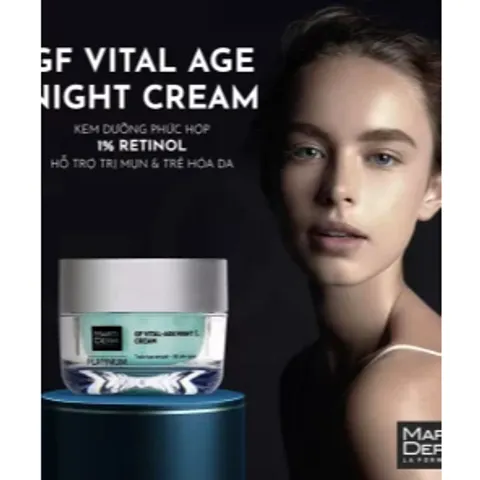 Kem Dưỡng Đêm MartiDerm Platinum GF Vital Age 50ml - Chứa 1% Retinol, Phục Hồi Da, Giảm Mụn, Chống Lão Hóa, Dưỡng Ẩm Sâu