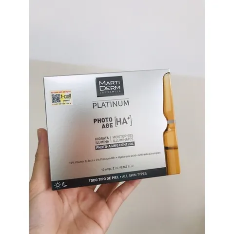 Tinh Chất Chống Lão Hóa MartiDerm Platinum Photo Age HA+ 15% Vitamin C - Ampoule Làm Săn Chắc, Sáng Da (30 ống)