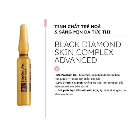 MartiDerm Black Diamond Skin Complex Advanced 10 Ống – Ampoule Chống Oxy Hóa, Trẻ Hóa & Làm Sáng Da Cho Làn Da Khô và Xỉn Màu