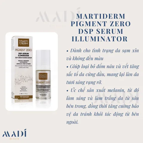 Tinh Chất Làm Sáng Da MartiDerm Pigment Zero DSP Serum Illuminator 30ml - Giải Pháp Cho Đốm Nâu Và Sắc Da Không Đều