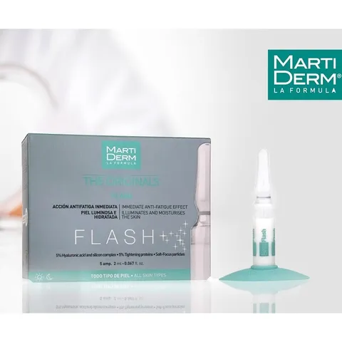 MartiDerm The Originals Flash 5 Ampoules - Tinh Chất Dưỡng Ẩm, Làm Sáng Da, Chống Mệt Mỏi, Phù Hợp Mọi Loại Da