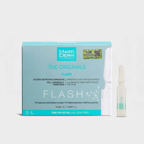 MartiDerm The Originals Flash 5 Ampoules - Tinh Chất Dưỡng Ẩm, Làm Sáng Da, Chống Mệt Mỏi, Phù Hợp Mọi Loại Da