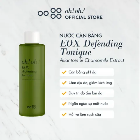 Nước Cân Bằng Da OH! OH! EOX Defending Tonique 150ml – Dưỡng Ẩm, Làm Sạch và Dịu Da, Phù Hợp Mọi Loại Da