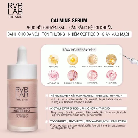 RVB LAB THE SKIN Huyết Thanh Làm Dịu Da Nhạy Cảm - Cân Bằng, Phục Hồi, Giảm Sưng Đỏ, Tổn Thương Corticoid 30ml