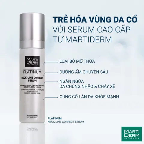 Tinh Chất Săn Chắc MartiDerm Platinum Neck-Line Correct Serum 50ml - Giảm Nhăn, Nâng Cơ, Trẻ Hóa Da Cổ, Dưỡng Ẩm, Đối Phó Lão Hóa