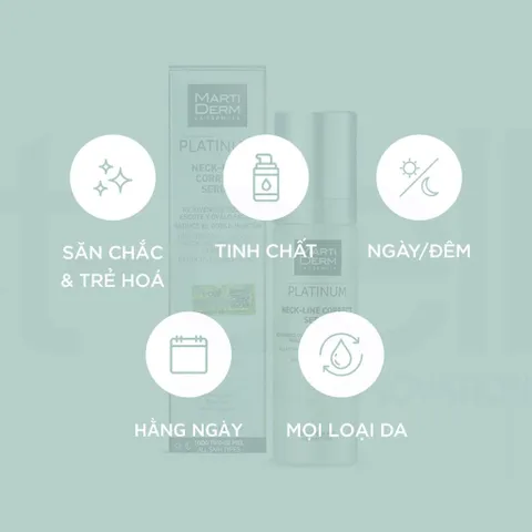 Tinh Chất Săn Chắc MartiDerm Platinum Neck-Line Correct Serum 50ml - Giảm Nhăn, Nâng Cơ, Trẻ Hóa Da Cổ, Dưỡng Ẩm, Đối Phó Lão Hóa