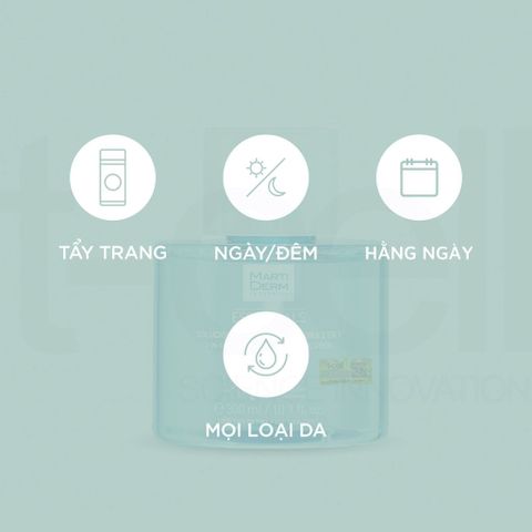 Nước Tẩy Trang MartiDerm Essentials Micellar 3 trong 1 75ml - Làm sạch sâu, dưỡng ẩm, phù hợp cho da nhạy cảm, không cần rửa lại.