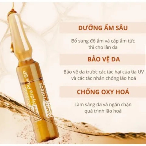 MartiDerm The Originals Proteos Hydra Plus SP 30 Ampoules - Tinh Chất Dưỡng Ẩm, Ngăn Ngừa Lão Hóa Da Chống Nắng SPF 30