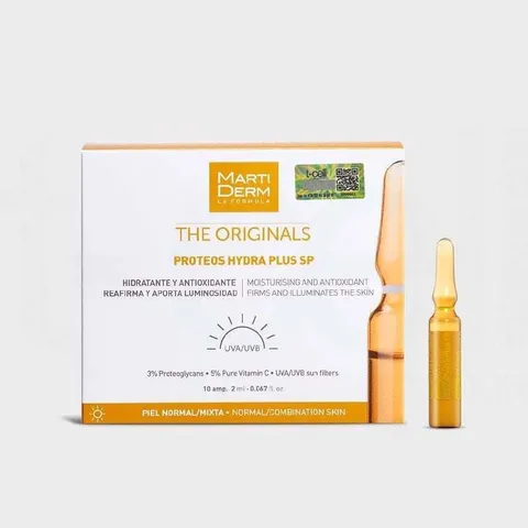 MartiDerm The Originals Proteos Hydra Plus SP 30 Ampoules - Tinh Chất Dưỡng Ẩm, Ngăn Ngừa Lão Hóa Da Chống Nắng SPF 30