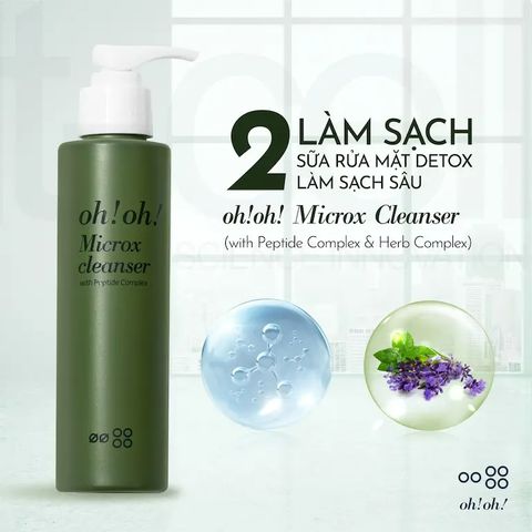 Sữa Rửa Mặt Dịu Nhẹ OH! OH! Microx Cleanser 150g - Làm Sạch Sâu & Thanh Lọc Da Nhạy Cảm, Công Nghệ Activated Oxygen