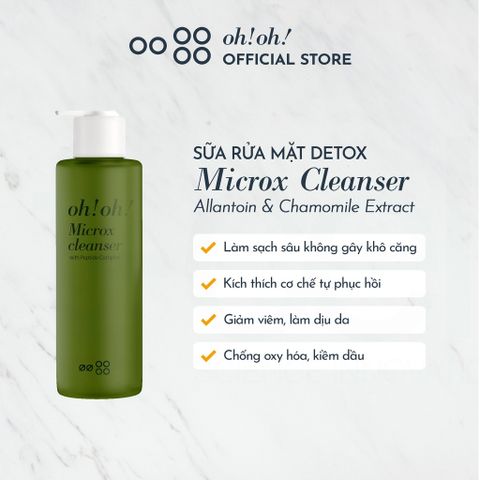 Sữa Rửa Mặt Dịu Nhẹ OH! OH! Microx Cleanser 150g - Làm Sạch Sâu & Thanh Lọc Da Nhạy Cảm, Công Nghệ Activated Oxygen