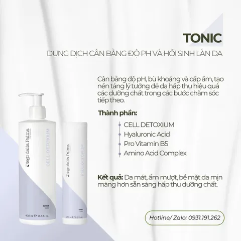 Toner Cân Bằng Độ pH DIEGO DALLA PALMA CELL DETOXIUM – Nước Thần Hồi Sinh Da, Cấp Ẩm, Phục Hồi Làn Da Xỉn Màu, Duy Trì Độ Ẩm Mềm Mượt