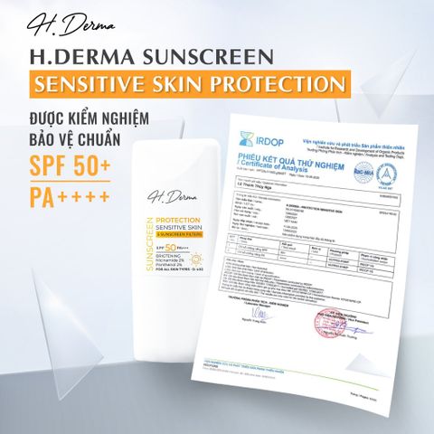 Kem Chống Nắng H.Derma Cho Da Nhạy Cảm - Bảo Vệ UV, Dưỡng Sáng & Nâng Tone Tự Nhiên, Kem Chống Nắng Vật Lí Chất Lượng Cao