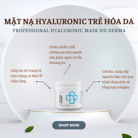 Mặt Nạ HD Derma Hyaluronic 20 Miếng - Dưỡng Ẩm Trẻ Hóa Da - Chiết Xuất Vỏ Thông Đỏ & Vitamin B5 - Chăm Sóc Da Chuyên Nghiệp