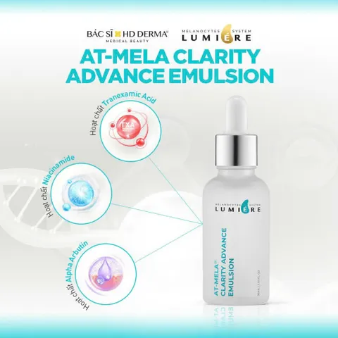 Tinh Chất Sáng Da HD Derma Lumiere AT-MELA Clarity Advance Emulsion - Giảm Nám, Mờ Thâm, Ngăn Ngừa Lão Hóa, Dưỡng Ẩm Tối Ưu