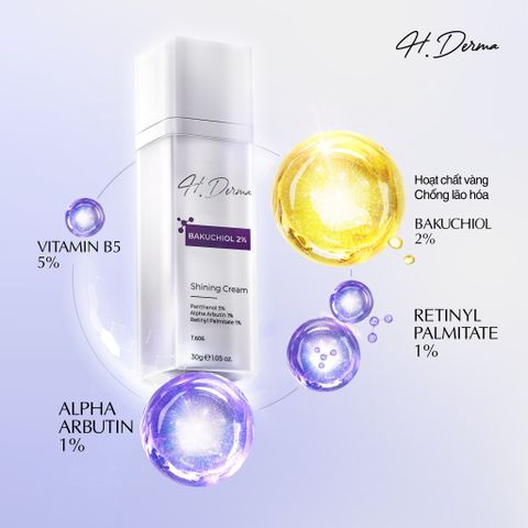 Kem Dưỡng Da H.Derma Shining Cream - Ngừa Nám, Dưỡng Trắng, Chống Lão Hóa, Trẻ Hóa Da Cao Cấp