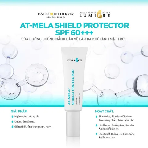 Kem Chống Nắng Dưỡng Da HD Derma Lumiere AT-Mela Shield Protector SPF 50+++ - Ngăn UV, Dưỡng Ẩm, Giảm Sạm Nám