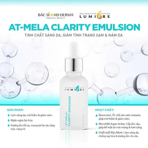 HD Derma Lumiere AT-Mela Clarity Emulsion - Tinh Chất Sáng Da, Giảm Nám & Thâm - Chống Lão Hóa & Cấp Ẩm Tối Ưu