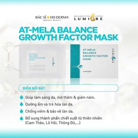 Mặt Nạ Trắng Da HD Derma Lumiere AT-Mela Balance Growth Factor 5M - Làm Sáng, Chống Viêm, Giảm Melanin