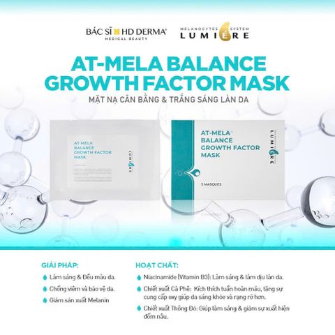 Mặt Nạ Trắng Da HD Derma Lumiere AT-Mela Balance Growth Factor 5M - Làm Sáng, Chống Viêm, Giảm Melanin