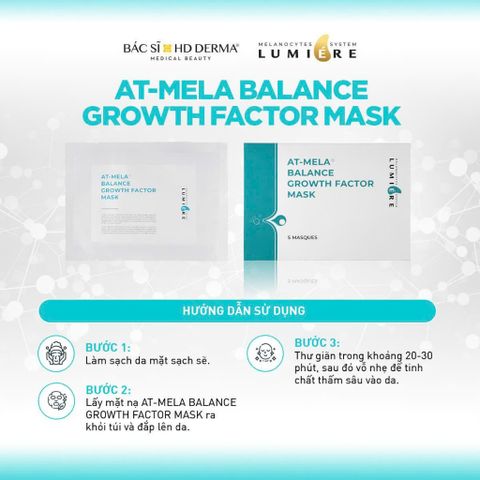 Mặt Nạ Trắng Da HD Derma Lumiere AT-Mela Balance Growth Factor 5M - Làm Sáng, Chống Viêm, Giảm Melanin