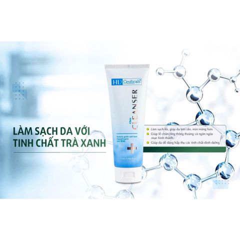 Sữa Rửa Mặt Không Bọt HD DERMA CEUTICALS - Chiết Xuất Trà Xanh & Hyaluronic Acid Cho Mọi Loại Da, Ngăn Ngừa Mụn, Làm Sạch Da Mặt Tươi Tắn
