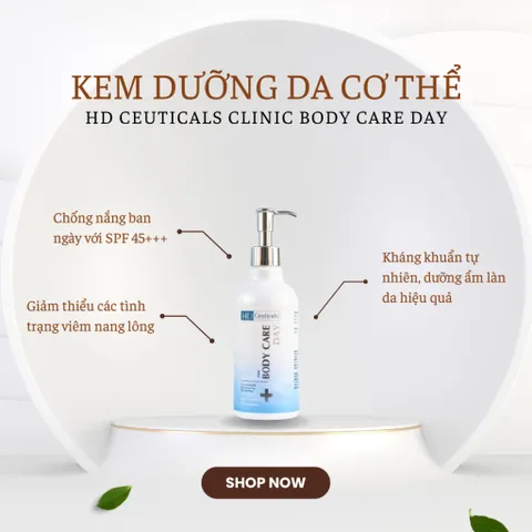 Kem Dưỡng Da Chống Nắng Cơ Thể HD Derma SPF 45+++ - Bảo Vệ Da - Dưỡng Ẩm - Giảm Viêm Nang Lông - An Toàn và Hiệu Quả