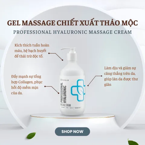Kem Massage Hyaluronic HD Derma 500ml - Gel Massage Chiết Xuất Thảo Mộc Giúp Thư Giãn và Cải Thiện Làn Da