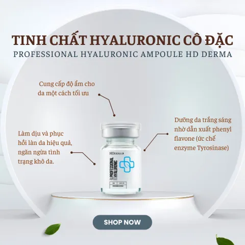 Ampoule Tinh Chất Hyaluronic HD Derma 5ml - Dưỡng Da Trắng Sáng, Phục Hồi Hiệu Quả Từ Thiên Nhiên, Chăm Sóc Da Chuyên Nghiệp