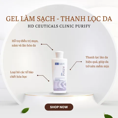Gel Thanh Lọc Da HD Derma Clinic Purify - Tẩy Tế Bào Chết, Ngừa Mụn, Giúp Da Mềm Mịn Tươi Sáng