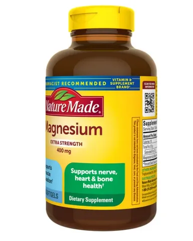 Viên uống bổ sung Magie Nature Made Extra Strength 400 mg,180 viên nang mềm - Hàng Mỹ