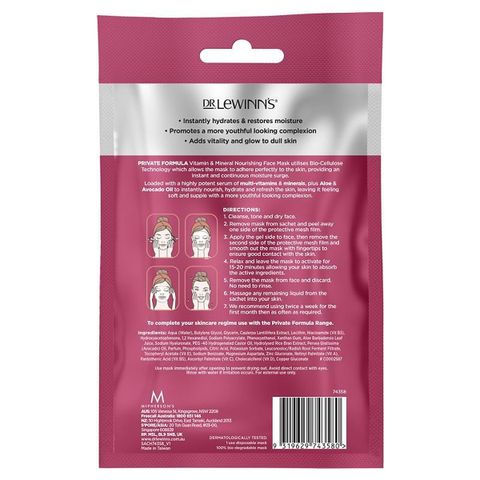 Mặt Nạ Dưỡng Da Dr. Lewinn's Private Formula - Đa Vitamin & Khoáng Chất, 25mL, Giải Pháp Chăm Sóc Da Hiệu Quả, Dưỡng Ẩm Mềm Mại.
