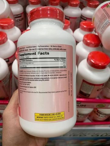 Viên uống Kirkland Calcium 600 Mg D3 500 viên - Hỗ trợ xương chắc khỏe và hấp thu canxi hiệu quả từ Mỹ