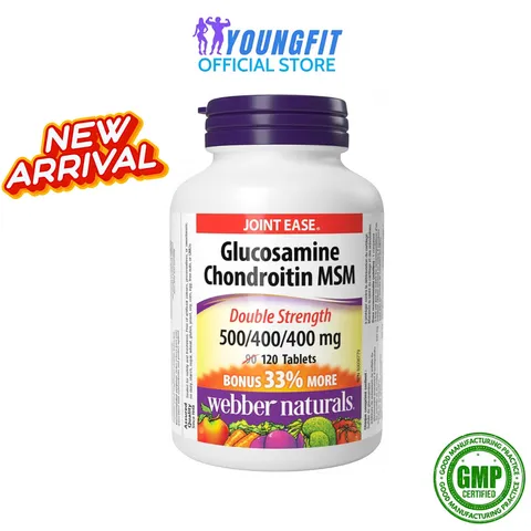 Viên Uống Glucosamine Chodroitine MSM Webber Naturals 120 Viên - Hỗ Trợ Khớp Linh Hoạt và Sức Khỏe Toàn Diện từ Canada