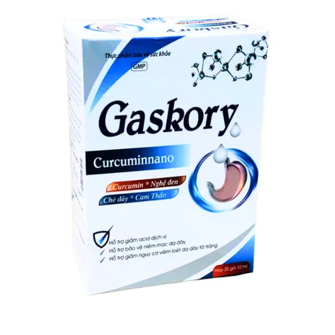Viên uống Gaskory Curcuminnano - Hỗ trợ giảm acid dịch vị, bảo vệ niêm mạc dạ dày, 20 gói x 10ml, Giải pháp tiêu hóa hiệu quả từ thiên nhiên