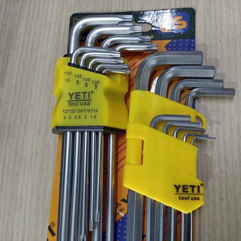 Bộ Lục Giác Đầu Bi Đầu Bông 9 Món Yeti Đa Năng USA - Dụng Cụ Sửa Chữa Tiện Ích Bằng Hợp Kim Cao Cấp, Độ Bền Cao