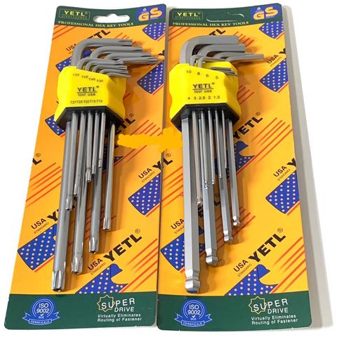 Bộ Lục Giác Đầu Bi Đầu Bông 9 Món Yeti Đa Năng USA - Dụng Cụ Sửa Chữa Tiện Ích Bằng Hợp Kim Cao Cấp, Độ Bền Cao
