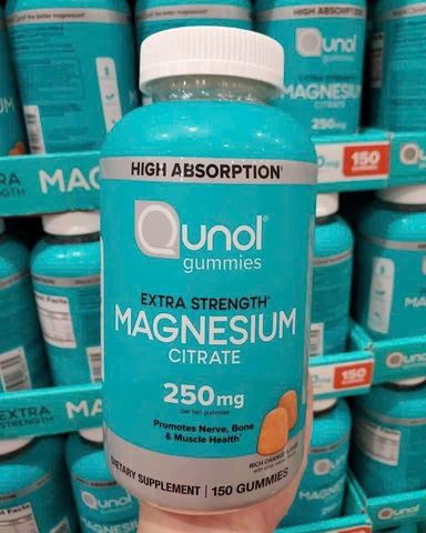 Kẹo dẻo bổ sung Magnesium Citrate Qunol 250mg 150 viên - Hàng Mỹ.