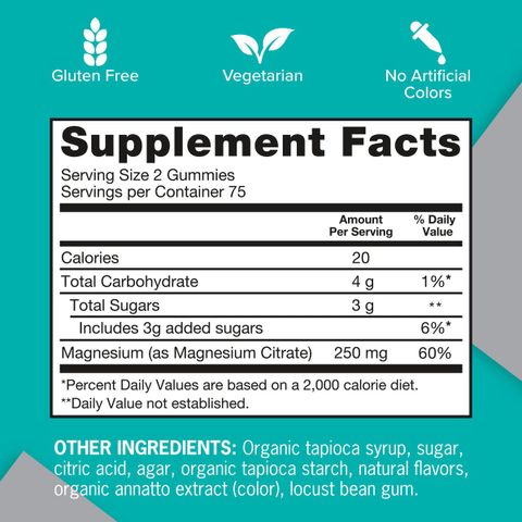 Kẹo dẻo bổ sung Magnesium Citrate Qunol 250mg 150 viên - Hàng Mỹ.