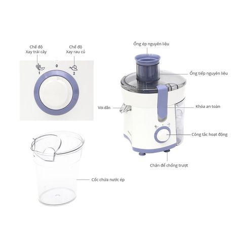 Máy Ép Trái Cây Li Tâm Philips HR1811 - Công Suất 300W, Thiết Kế Nhỏ Gọn và An Toàn, Bảo Hành 2 Năm, Hàng Chính Hãng