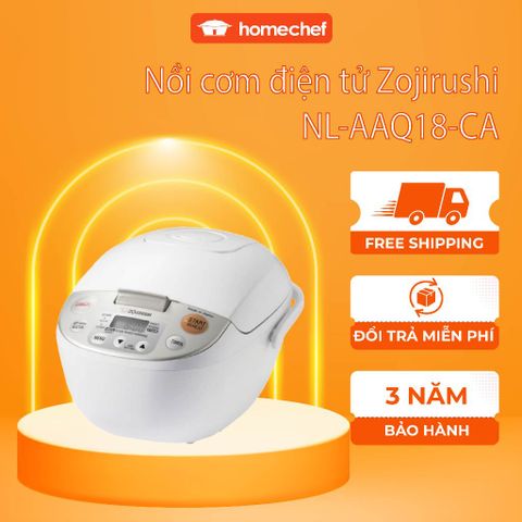 Nồi Cơm Điện Tử Zojirushi NL-AAQ18-CA 1.8L - Công Nghệ Fuzzy Logic, Bảo Hành 3 Năm, Dễ Sử Dụng, Chất Liệu Cao Cấp