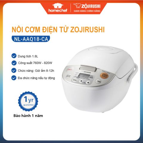 Nồi Cơm Điện Tử Zojirushi NL-AAQ18-CA 1.8L - Công Nghệ Fuzzy Logic, Bảo Hành 3 Năm, Dễ Sử Dụng, Chất Liệu Cao Cấp