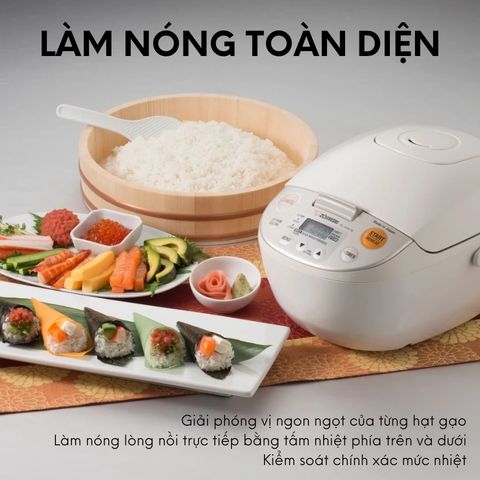 Nồi Cơm Điện Tử Zojirushi NL-AAQ18-CA 1.8L - Công Nghệ Fuzzy Logic, Bảo Hành 3 Năm, Dễ Sử Dụng, Chất Liệu Cao Cấp