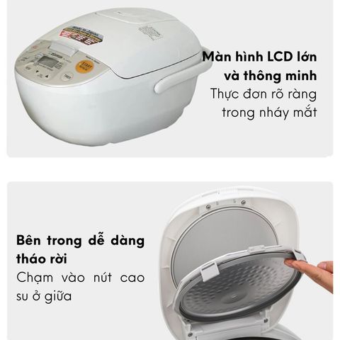 Nồi Cơm Điện Tử Zojirushi NL-AAQ18-CA 1.8L - Công Nghệ Fuzzy Logic, Bảo Hành 3 Năm, Dễ Sử Dụng, Chất Liệu Cao Cấp