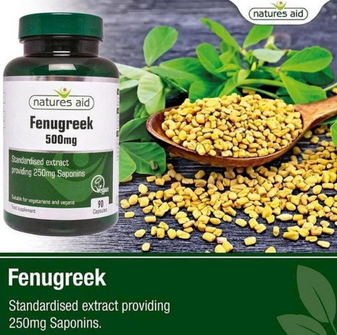 Viên uống lợi sữa Fenugreek Natures Aid 500mg - Hỗ trợ tăng cường sản xuất sữa mẹ, 90 viên chiết xuất tự nhiên từ Anh