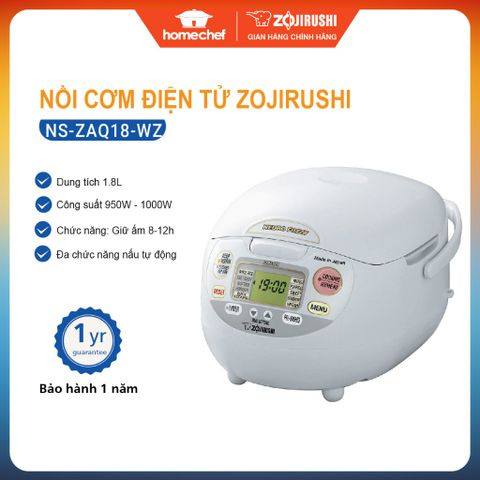 Nồi Cơm Điện Tử Zojirushi NS-ZAQ 1.8L/1.0l 1000W - Công Nghệ Fuzzy Logic, Nấu Nhiều Loại Gạo, Sản Xuất Nhật Bản