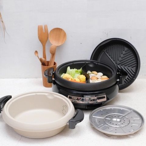 Nồi Lẩu Nướng Điện Đa Năng Zojirushi EP-PVQ30-BA - 2 Ngăn, Công Suất 1300W, Dung Tích 4.5L, Thiết Kế Hiện Đại, Bảo Hành 1 Năm