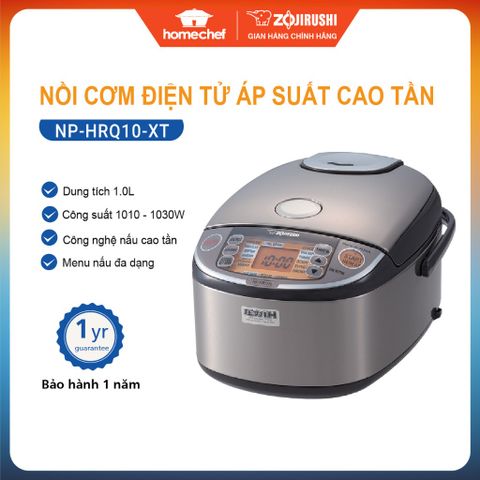 Nồi cơm điện áp suất cao tần Zojirushi 1L NP-HRQ10-XT - Công nghệ IH, nấu cơm Nhật ngon dẻo, bảo hành 3 năm, thiết kế hiện đại