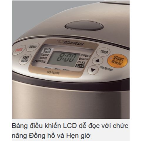 Nồi cơm điện áp suất cao tần Zojirushi 1L NP-HRQ10-XT - Công nghệ IH, nấu cơm Nhật ngon dẻo, bảo hành 3 năm, thiết kế hiện đại