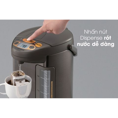 Bình Thủy Điện Zojirushi CD-QAQ40-TA 4L - Công Suất 670W, Hẹn Giờ Thông Minh, An Toàn, Hàng Nhật, Bảo Hành 1 Năm